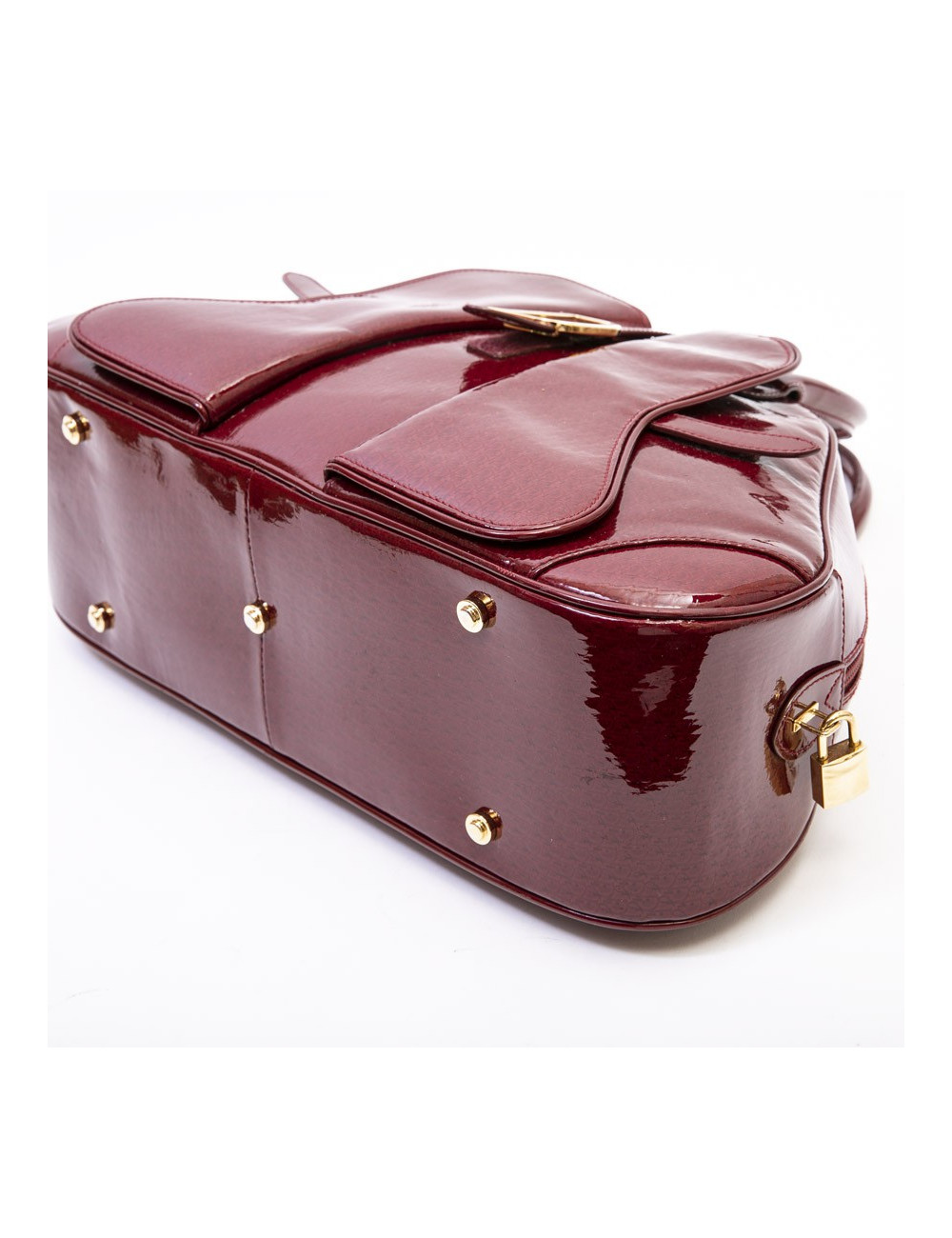 Sac DIOR cuir verni rouge