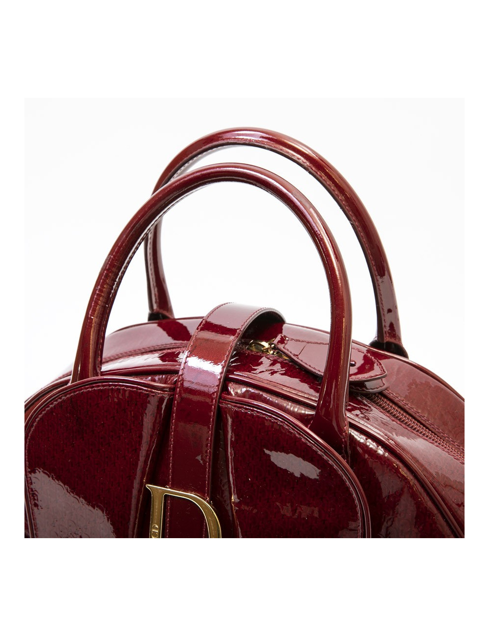 Sac DIOR cuir verni rouge