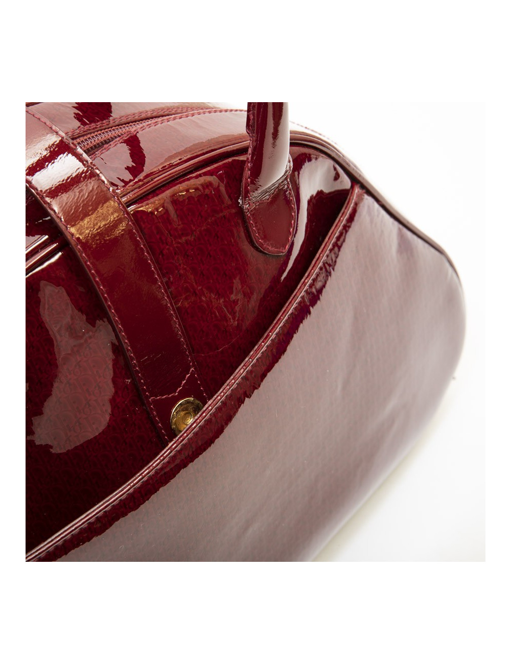 Sac DIOR cuir verni rouge