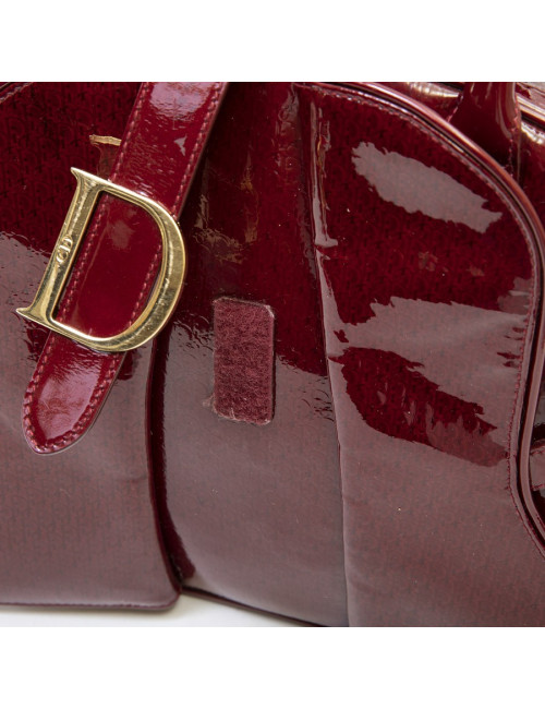 Sac DIOR cuir verni rouge