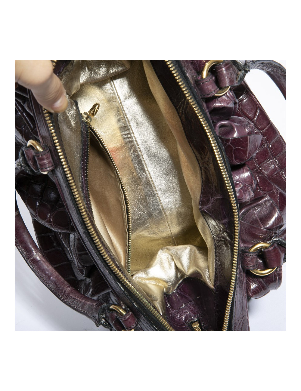 VALENTINO purple alligator bag