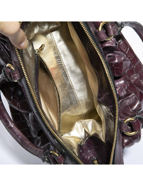 VALENTINO purple alligator bag