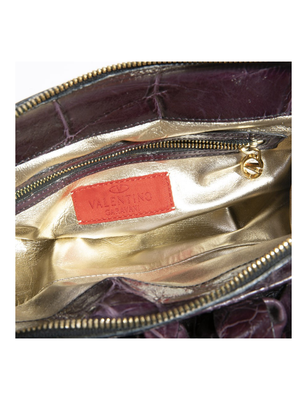 VALENTINO purple alligator bag