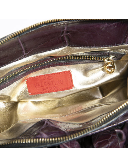 VALENTINO purple alligator bag