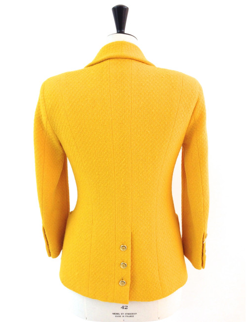 Veste CHANEL en tweed jaune T 36