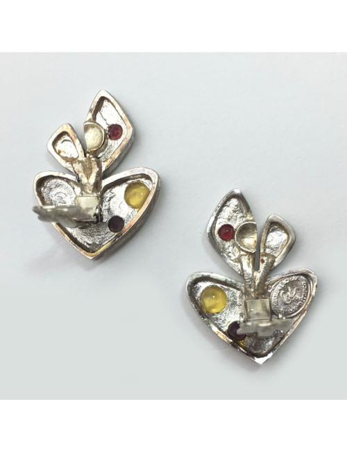 Boucles d'oreille clips CHRISTIAN LACROIX en métal argenté