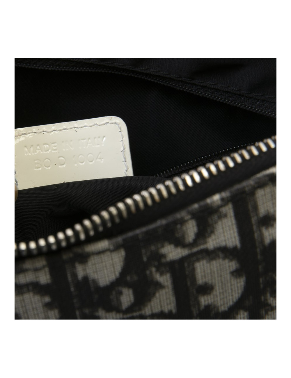 CHRISTIAN DIOR vintage messenger bag in black, white and gray monogram canvas