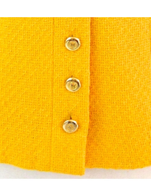 Veste CHANEL en tweed jaune T 36