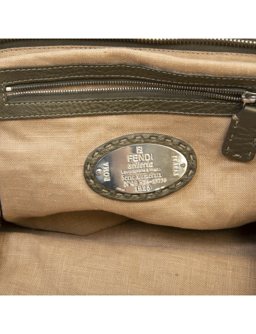 FENDI bag in grained green khaki leather