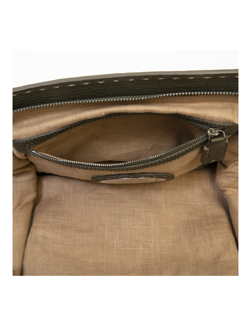 FENDI bag in grained green khaki leather