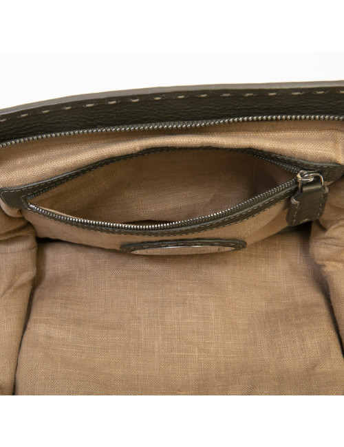 FENDI bag in grained green khaki leather