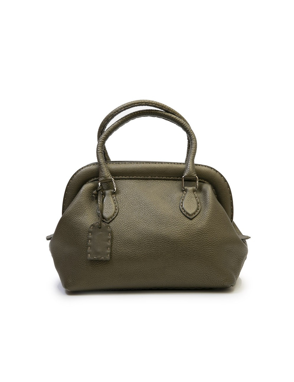 FENDI bag in grained green khaki leather
