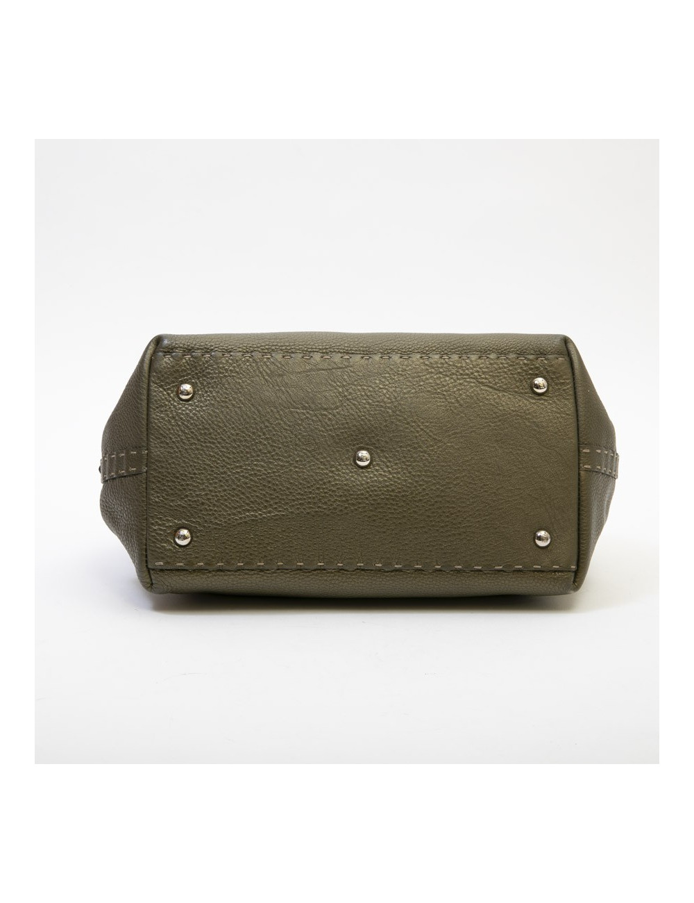 Sac FENDI cuir grainé vert kaki