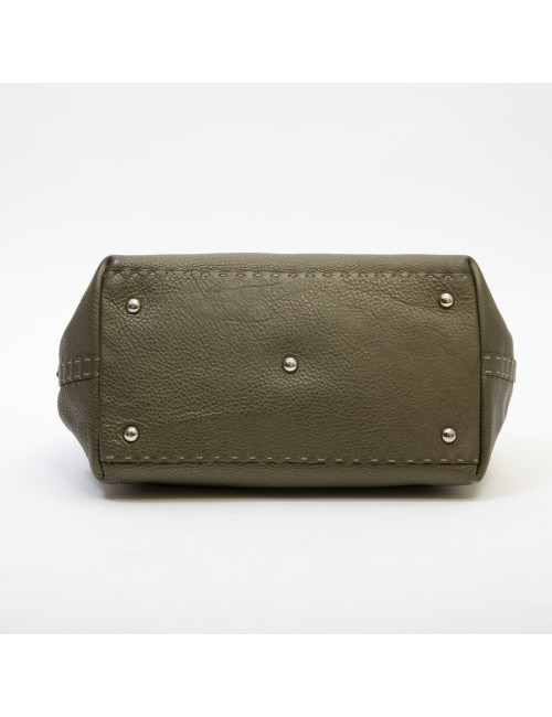 FENDI bag in grained green khaki leather