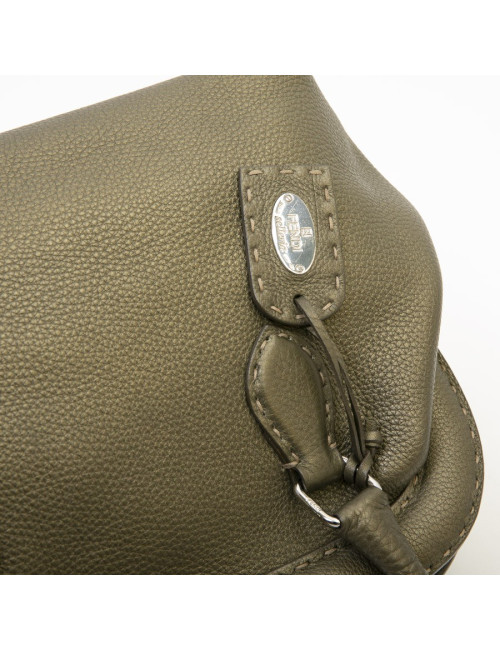 FENDI bag in grained green khaki leather