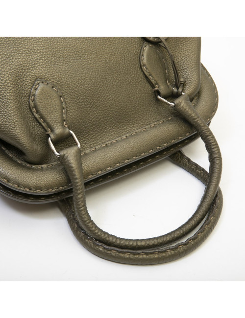 FENDI bag in grained green khaki leather