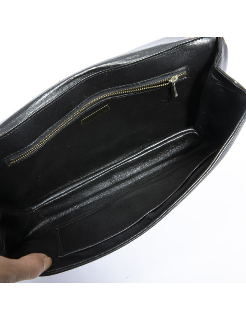 Pochette PIERRE CARDIN cuir d'agneau noir Vintage