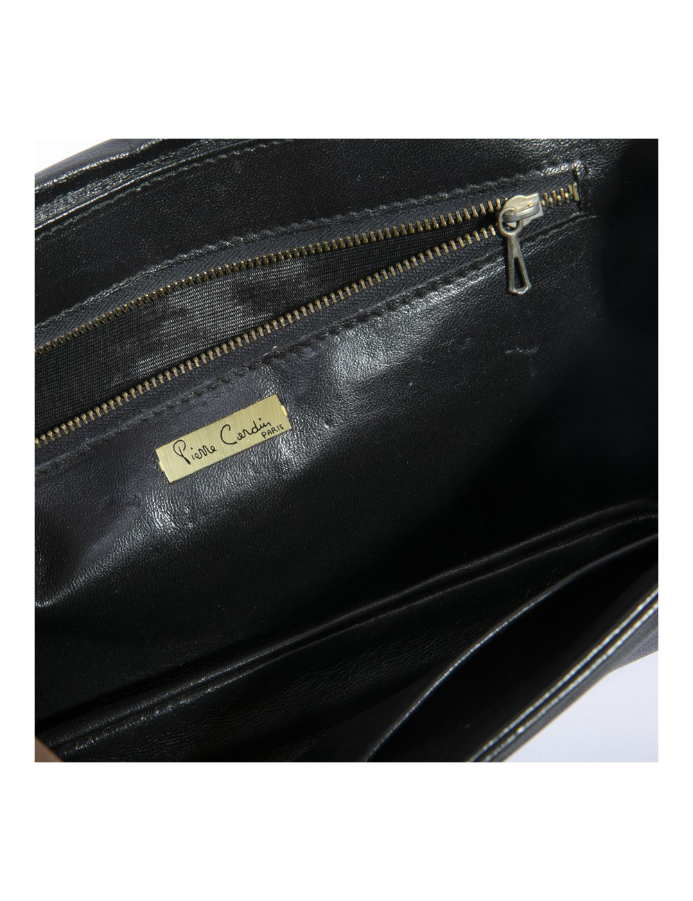 Sac PIERRE CARDIN cuir d'agneau noir Vintage