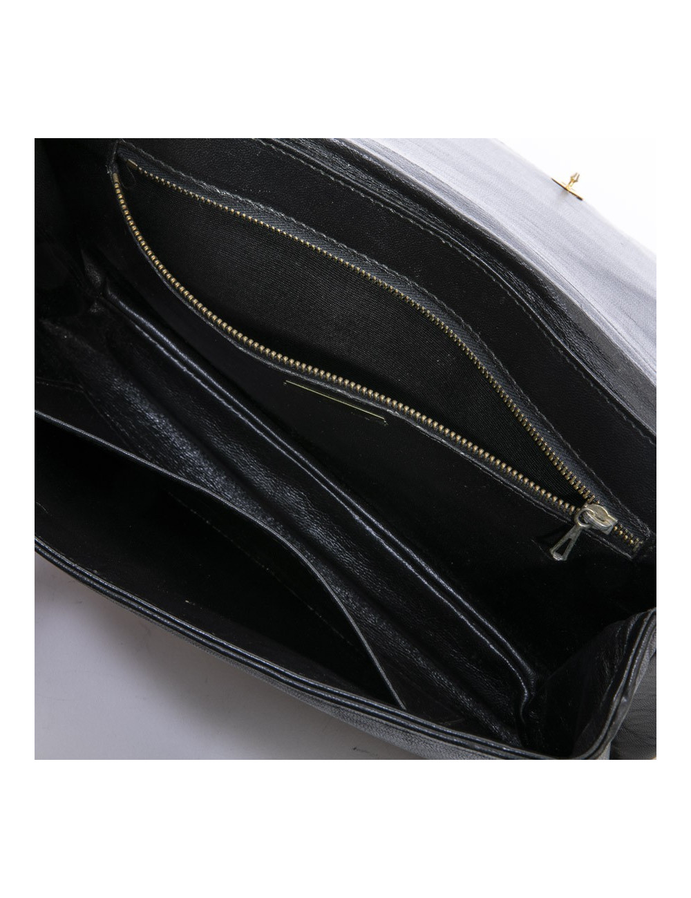 Pochette PIERRE CARDIN cuir d'agneau noir Vintage