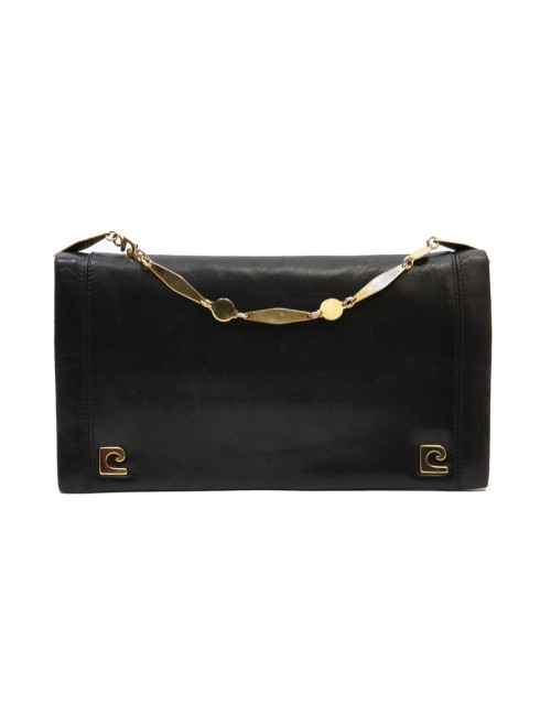 Sac PIERRE CARDIN cuir d'agneau noir Vintage