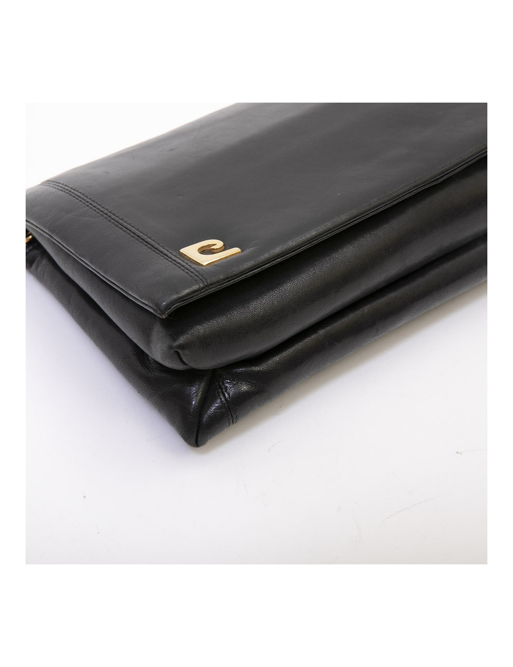 Sac PIERRE CARDIN cuir d'agneau noir Vintage