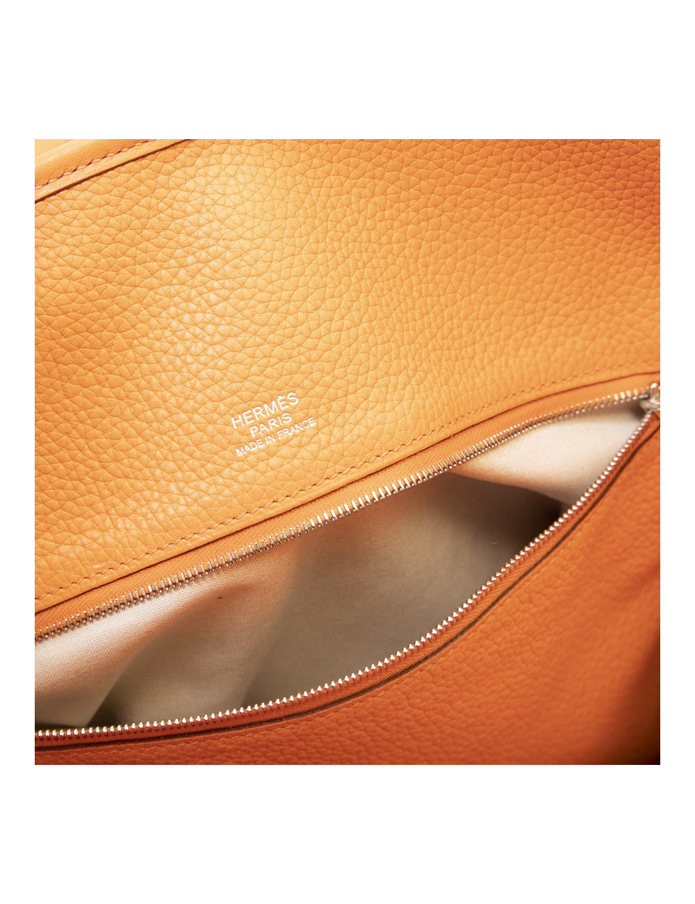 Sac HERMES cuir taurillon clémence orange