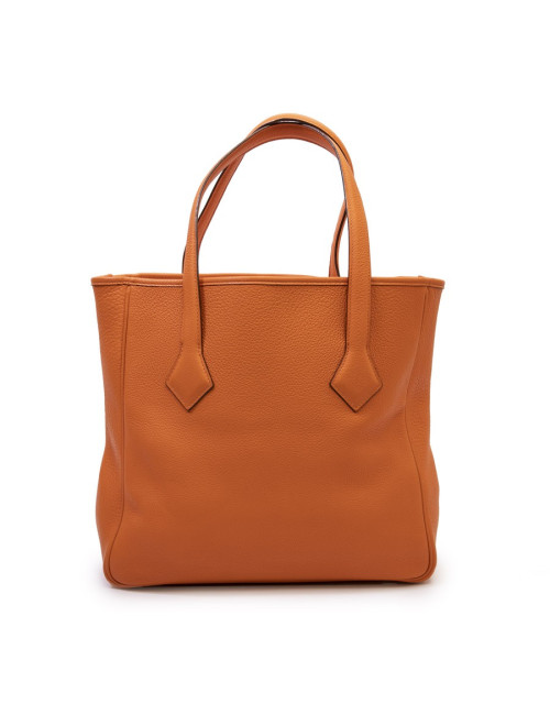 Sac HERMES cuir taurillon clémence orange