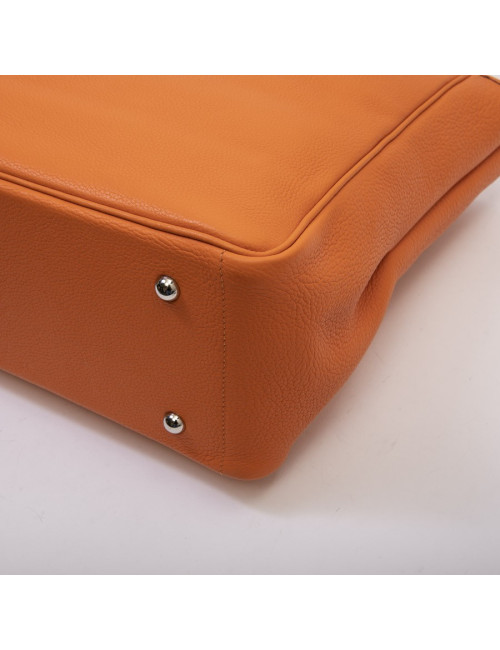 Sac HERMES cuir taurillon clémence orange