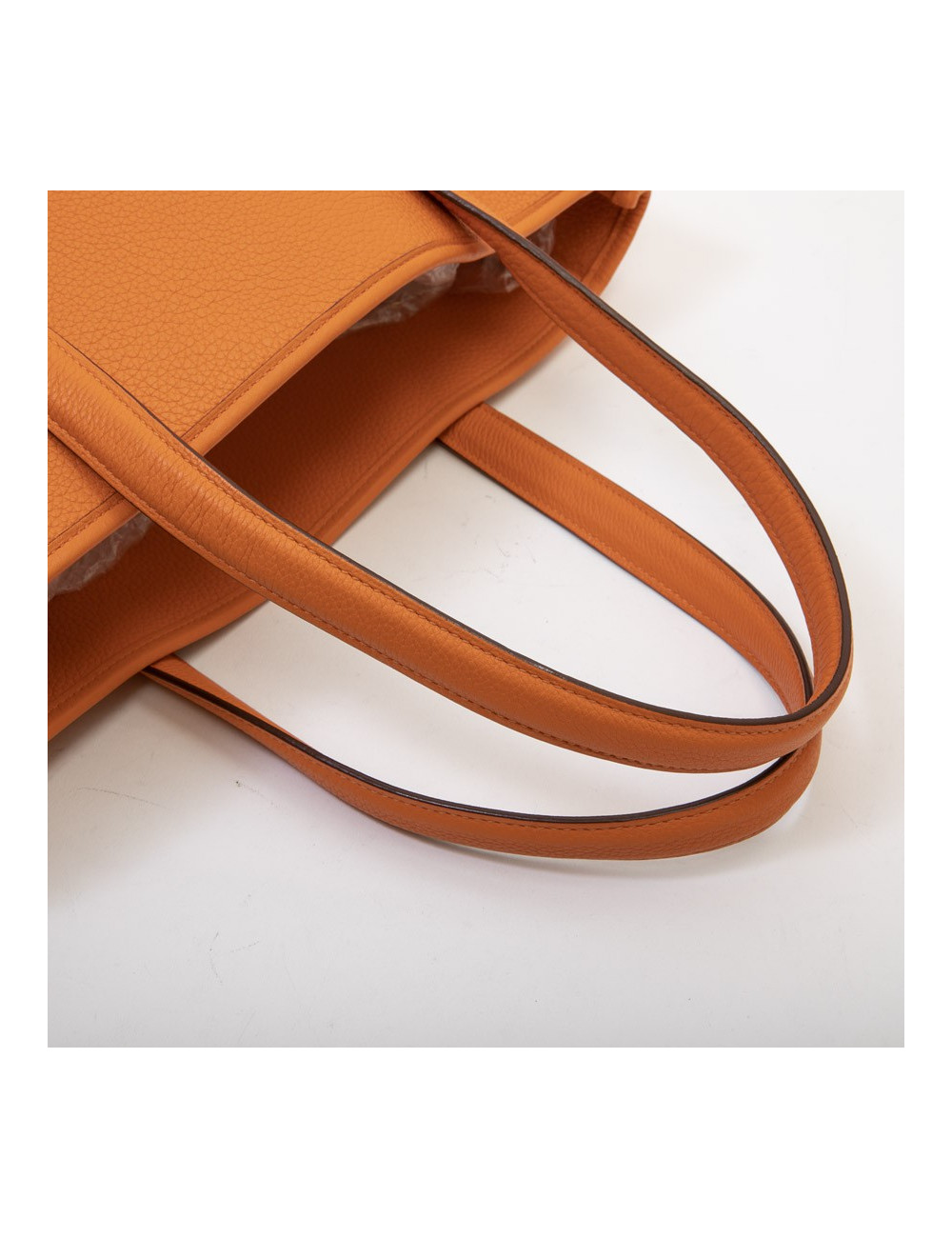 Sac HERMES cuir taurillon clémence orange