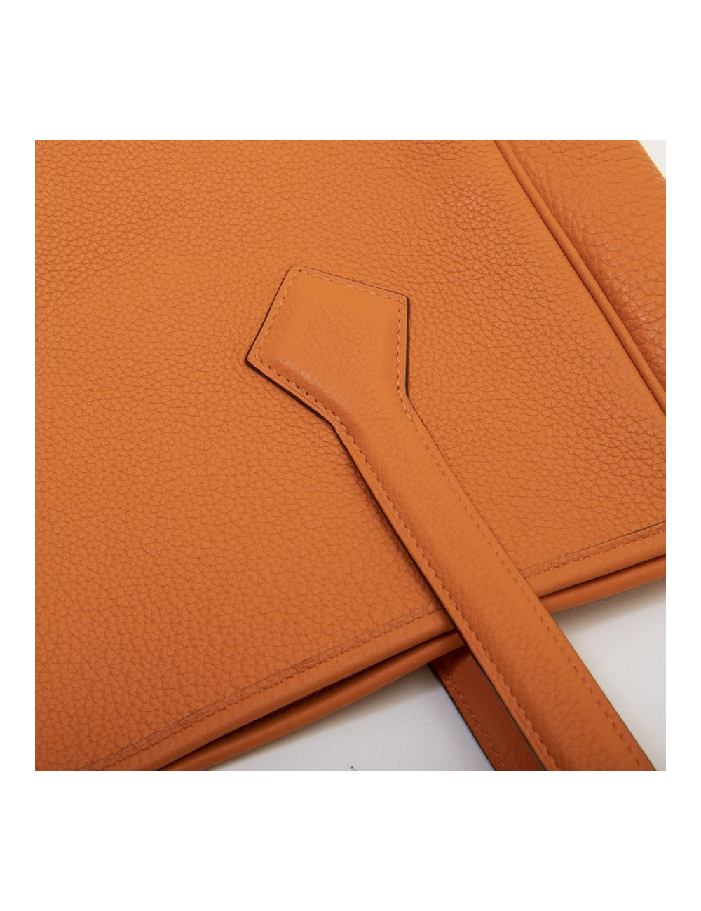Sac HERMES cuir taurillon clémence orange