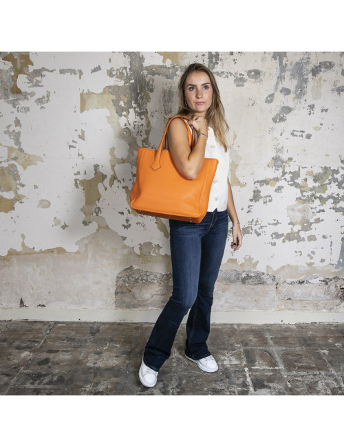 HERMES bag in orange clemence taurillon leather