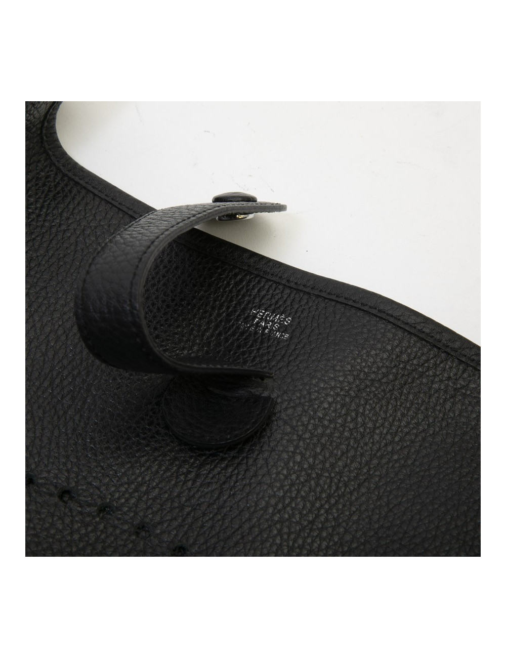 HERMES Evelyne II bag in black taurillon clémence leather