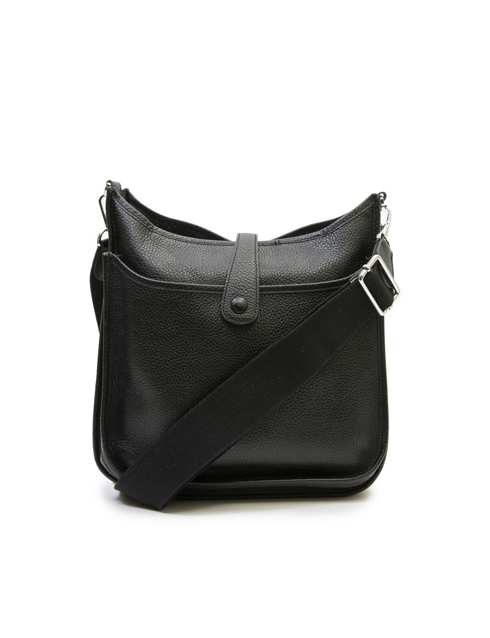 HERMES Evelyne II bag in black taurillon clémence leather