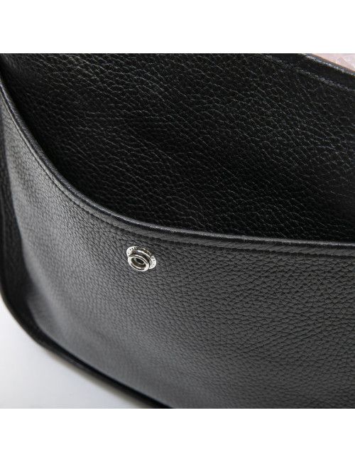 HERMES Evelyne II bag in black taurillon clémence leather