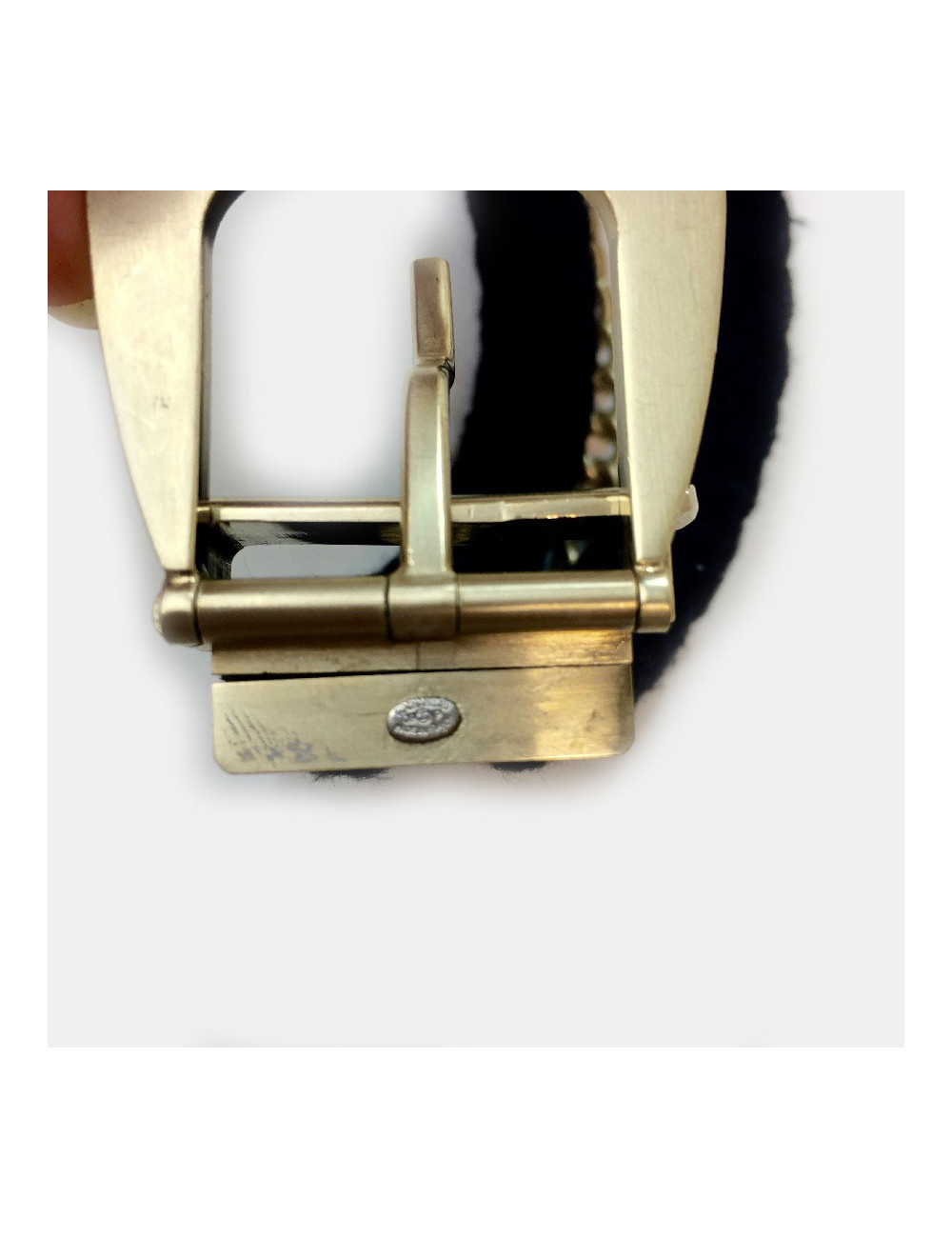 CHANEL belt in black rope and gilt metal