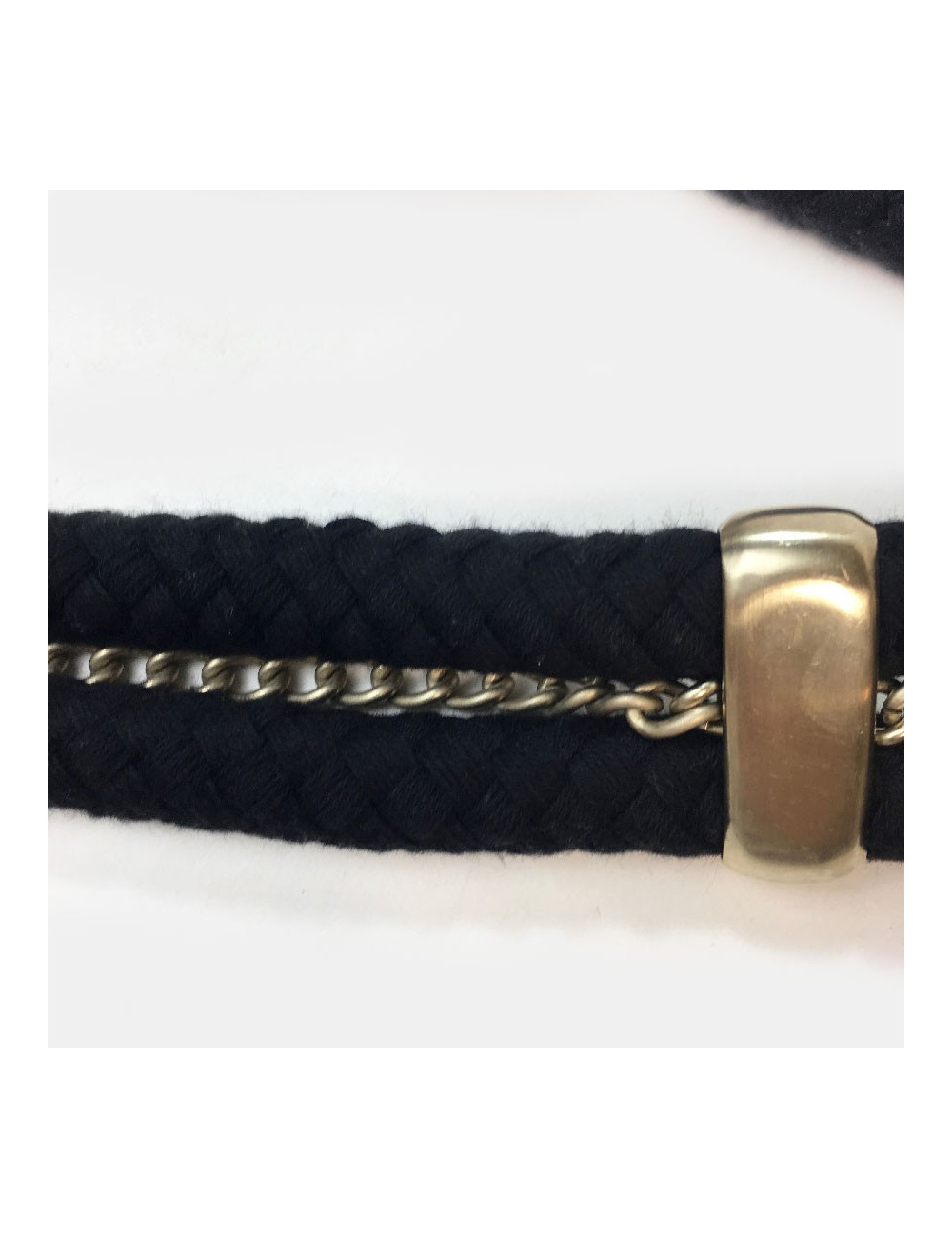 Ceinture CHANEL cordes et métal doré mat