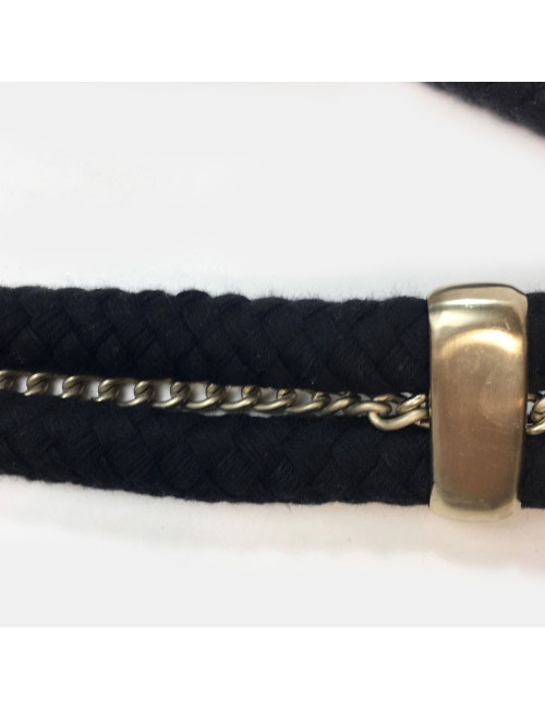 Ceinture CHANEL cordes et métal doré mat