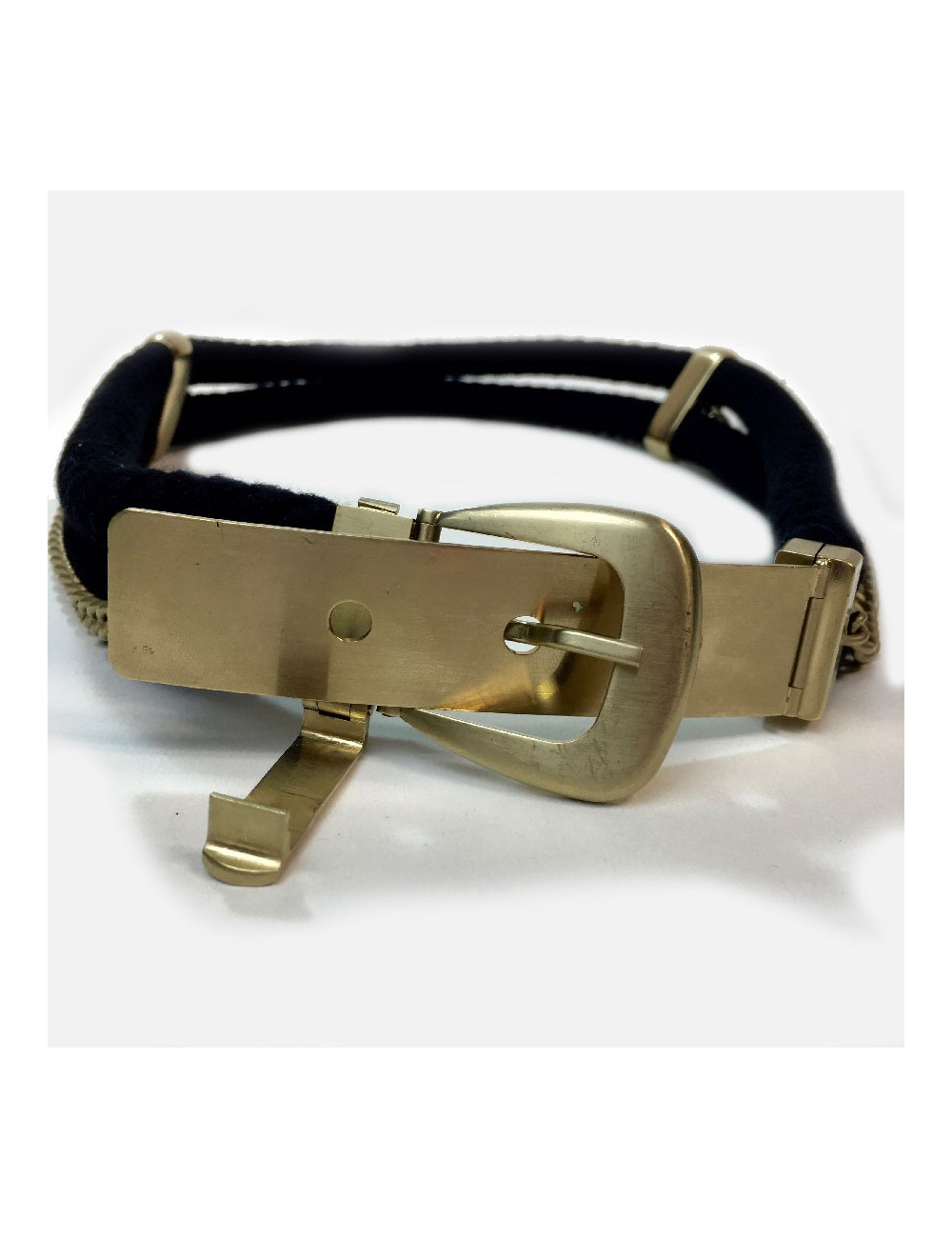 Ceinture CHANEL cordes et métal doré mat