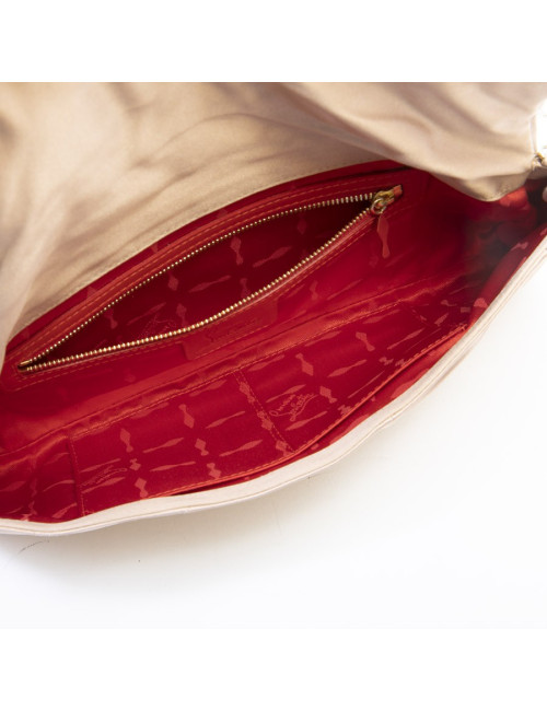 Sac CHRISTIAN LOUBOUTIN en satin duchesse beige rosé