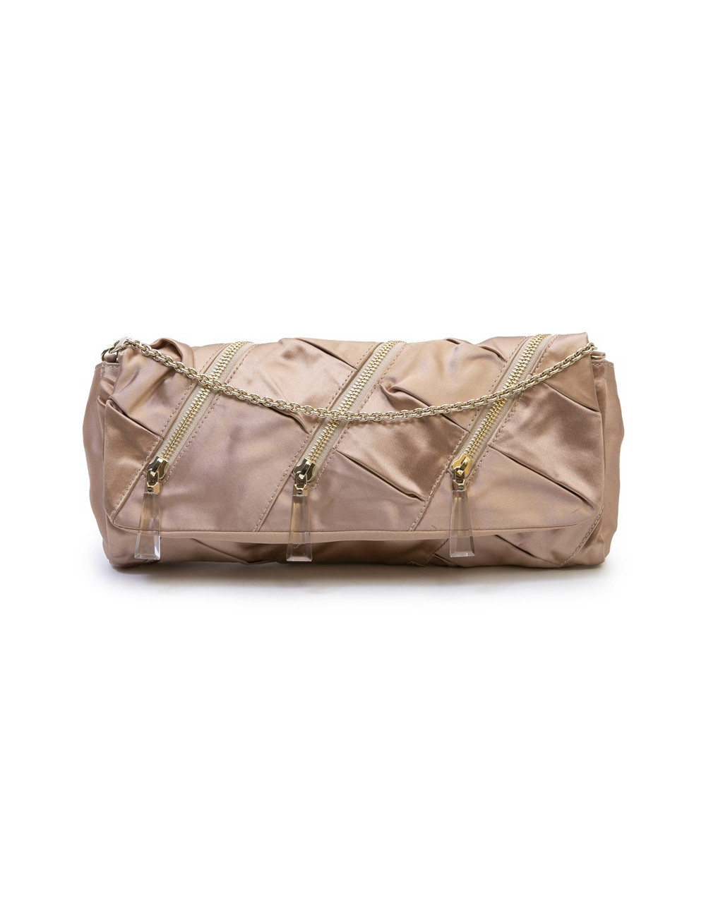 Sac CHRITIAN LOUBOUTIN en satin duchesse beige rosé