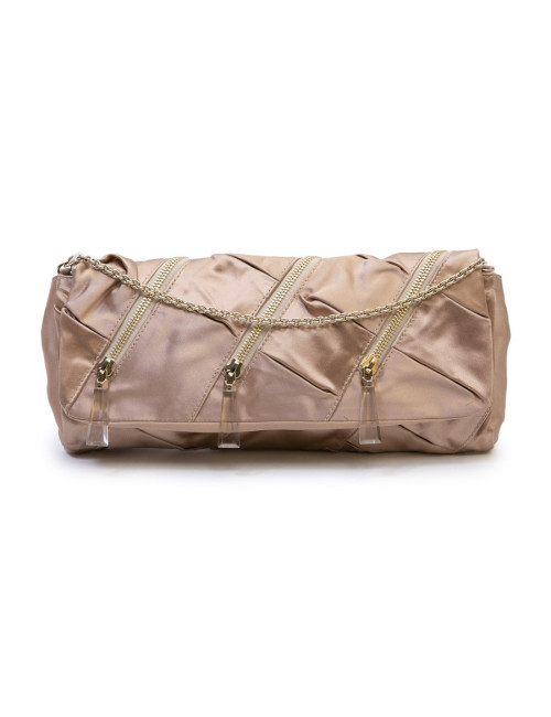 Sac CHRITIAN LOUBOUTIN en satin duchesse beige rosé
