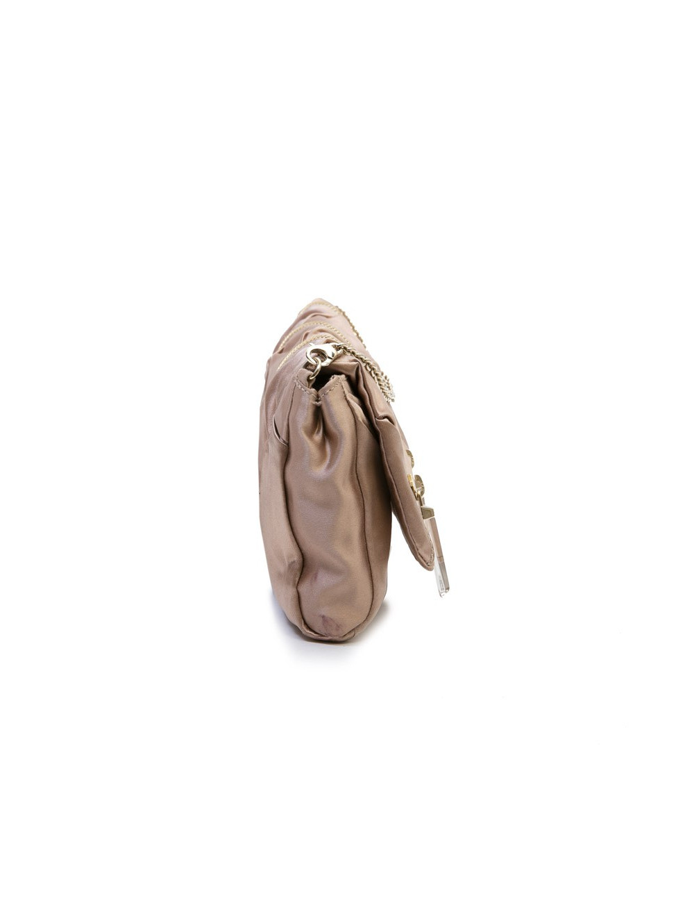 Sac CHRITIAN LOUBOUTIN en satin duchesse beige rosé