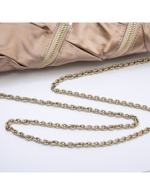 Sac CHRITIAN LOUBOUTIN en satin duchesse beige rosé