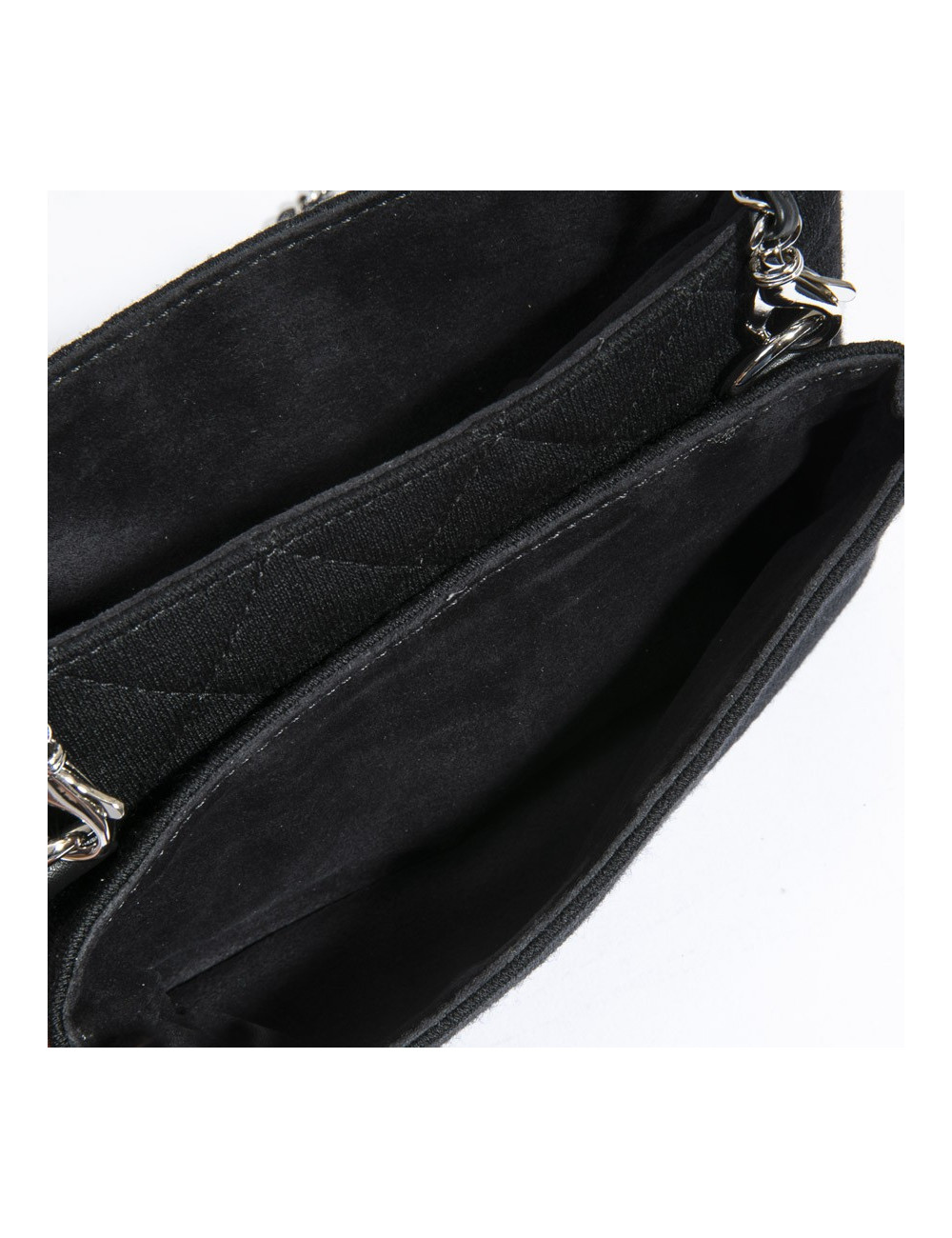 Pochette CHANEL jersey chaine argent