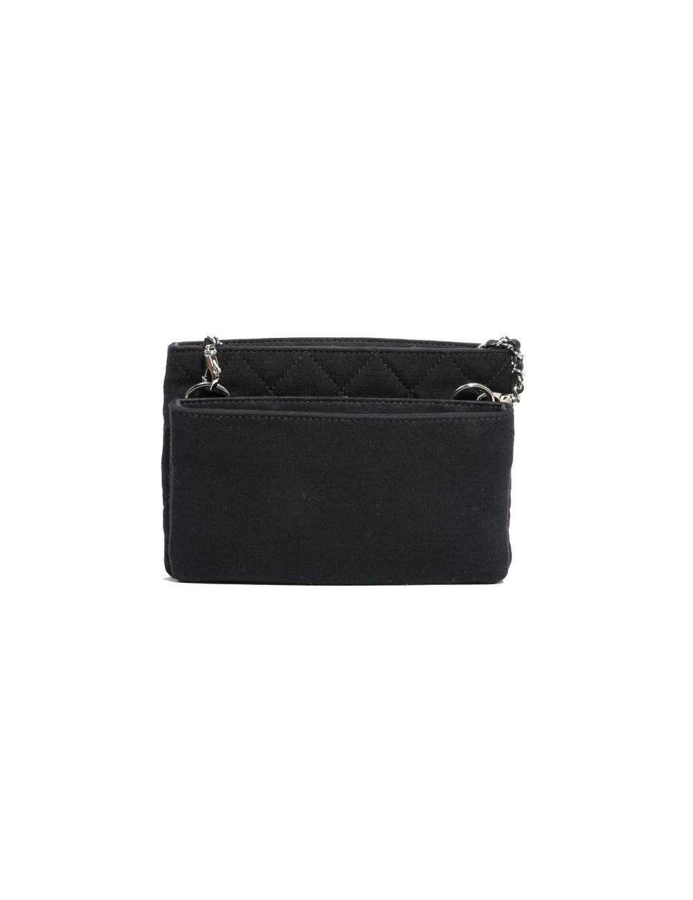 Pochette CHANEL jersey chaine argent