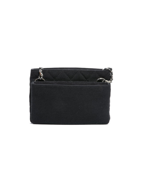 Pochette CHANEL jersey chaine argent