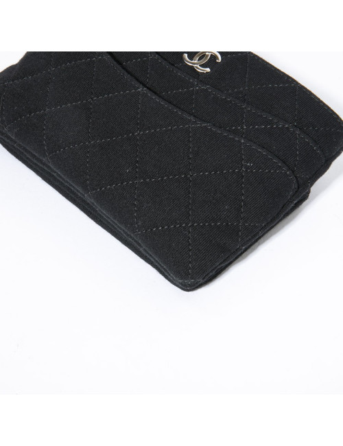 Pochette CHANEL jersey chaine argent
