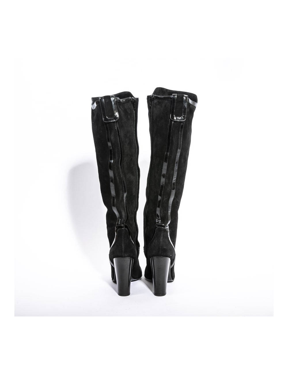 PIERRE HARDY boots in black velvet calfskin size 38.5FR