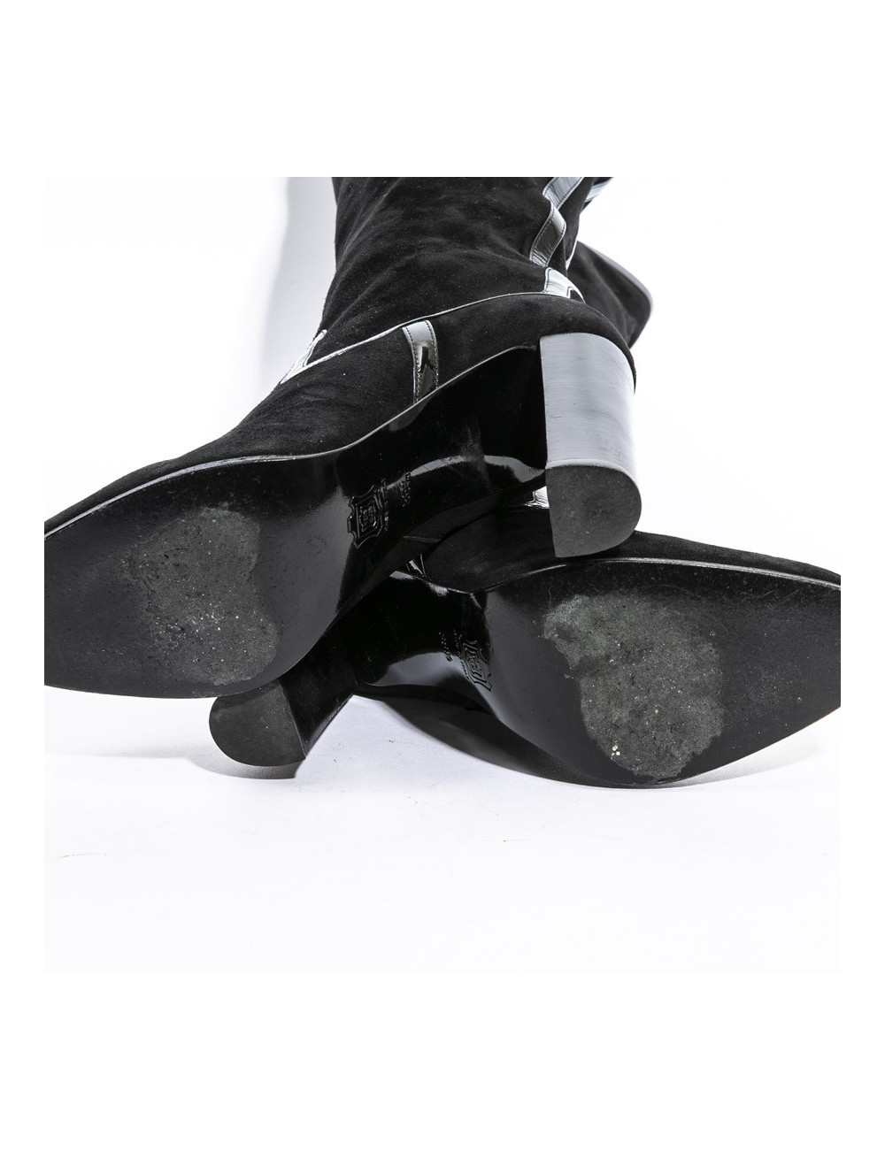 Bottes  t 38.5 PIERRE HARDI veau velours noir