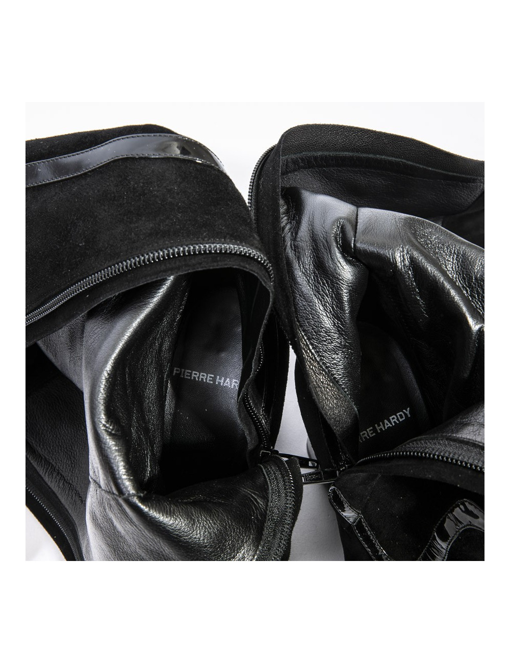 PIERRE HARDY boots in black velvet calfskin size 38.5FR